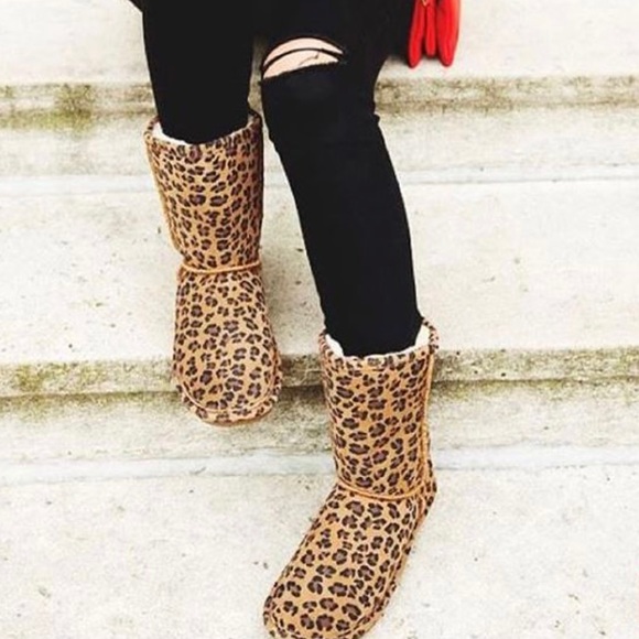 leopard print bearpaw boots